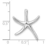 Sterling Silver Rhodium-plated Starfish Slide Pendant - Image 3