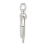 Sterling Silver Polished Dolphin & Waves Mother of Pearl Pendant - Image 2