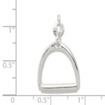 Sterling Silver Large Polished Horse Stirrup Charm - Image 3