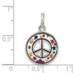 Sterling Silver Enameled Peace Sign Charm - Image 3
