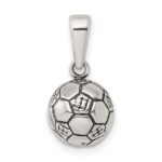 Sterling Silver Antiqued Soccer Ball Pendant - Image 4