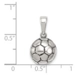Sterling Silver Antiqued Soccer Ball Pendant - Image 3