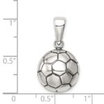 Sterling Silver Antiqued Soccer Ball Pendant - Image 3
