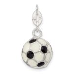 Sterling Silver Enameled Soccer Ball Charm - Image 4