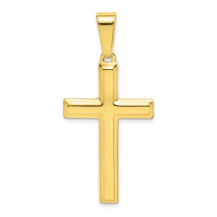 Sterling Silver Gold-tone Polished Cross Pendant