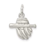 Sterling Silver Baseball Glove & Bat Charm - Image 3