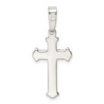 Sterling Silver Polished Matte Center Finish Cross Pendant - Image 4