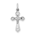 Sterling Silver Platinum-plated with Enamel Cross Pendant - Image 3