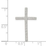 Sterling Silver Rhodium-plated Micro Pave Cross Pendant - Image 3