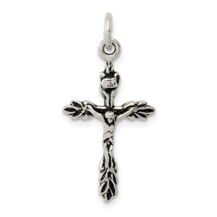 Sterling Silver Antiqued Crucifix Charm