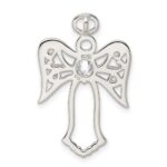 Sterling Silver CZ Angel Pendant - Image 4