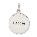 Sterling Silver Polished Antique Finish Cancer Horoscope Zodiac Pendant - Image 4