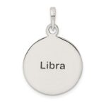 Sterling Silver Polished Antique Finish Libra Horoscope Zodiac Pendant - Image 4