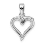 Sterling Silver Rhodium Plated CZ Heart Pendant - Image 3