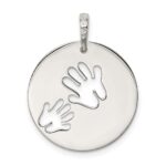 Sterling Silver Polished Love You Mom Pendant - Image 4