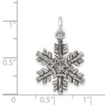 Sterling Silver Antiqued Snow Flake Charm - Image 3