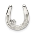 Sterling Silver CZ Horseshoe Pendant - Image 4
