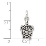 Sterling Silver Antiqued Turtle Charm - Image 3