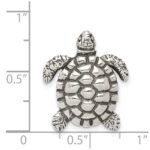 Sterling Silver Antiqued Turtle Charm - Image 3