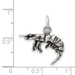 Sterling Silver Antiqued Shrimp Charm - Image 3