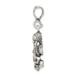 Sterling Silver Antiqued Octopus Charm - Image 2