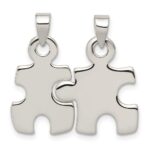 Sterling Silver Polished Puzzle Pieces Pendant