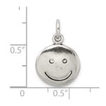Sterling Silver Antiqued Smiley Face Charm - Image 3