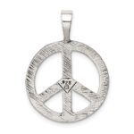 Sterling Silver Antiqued Peace Sign Charm - Image 4