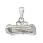 Sterling Silver Rhodium-plated Rolled-Up Diploma Charm - Image 3