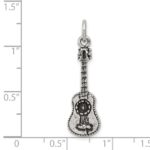 Sterling Silver Antiqued Acoustic Guitar Charm - Image 4