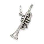 Sterling Silver Antiqued Trumpet Charm - Image 4