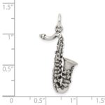 Sterling Silver Antiqued Saxophone Charm - Image 3