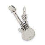 Sterling Silver Antiqued Electric Guitar Charm - Image 3