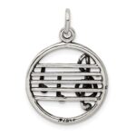 Sterling Silver Antiqued Music Staff Charm - Image 3