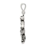 Sterling Silver Antiqued Hockey Player Charm - Image 2