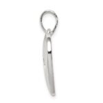 Sterling Silver Polished Heart with Paw Print Pendant - Image 2