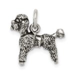 Sterling Silver Antiqued Poodle Charm - Image 4
