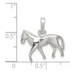 Sterling Silver Polished Horse Pendant - Image 4