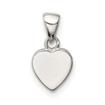Sterling Silver Rhodium-plated Polished Heart Pendant
