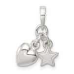 Sterling Silver Heart and Star Pendant - Image 4