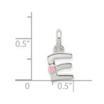 Sterling Silver Letter E with Enamel Pendant - Image 4