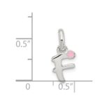 Sterling Silver Letter F with Enamel Pendant - Image 4