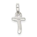 Sterling Silver Letter T with Enamel Pendant - Image 3