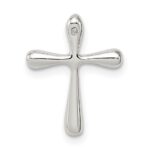 Sterling Silver Polished Diamond Cross Chain Slide