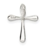 Sterling Silver Polished Diamond Cross Chain Slide - Image 4
