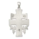 Sterling Silver Polished Mini Caravaca Crucifix Pendant - Image 4