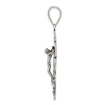 Sterling Silver Antiqued Large Caravaca INRI Crucifix Cross Pendant - Image 2