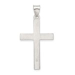Sterling Silver Textured, Brushed and Polished Latin Cross Pendant - Image 4