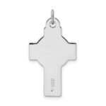 Sterling Silver Platinum-plated & Black Platinum Design Cross Pendant - Image 3