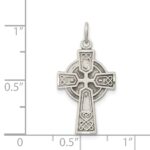 Sterling Silver Antiqued Small Celtic Cross Pendant - Image 3